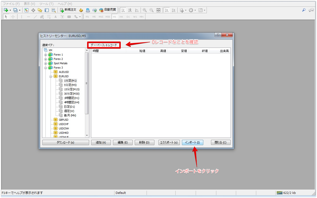 XMのMT4で10年以上のヒストリカルデーターをダウンロードするしEAバックテストする方法!