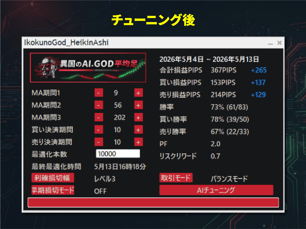チューニング後